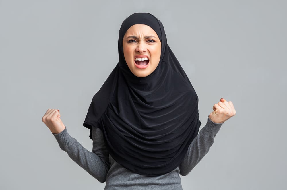 Angry muslim woman